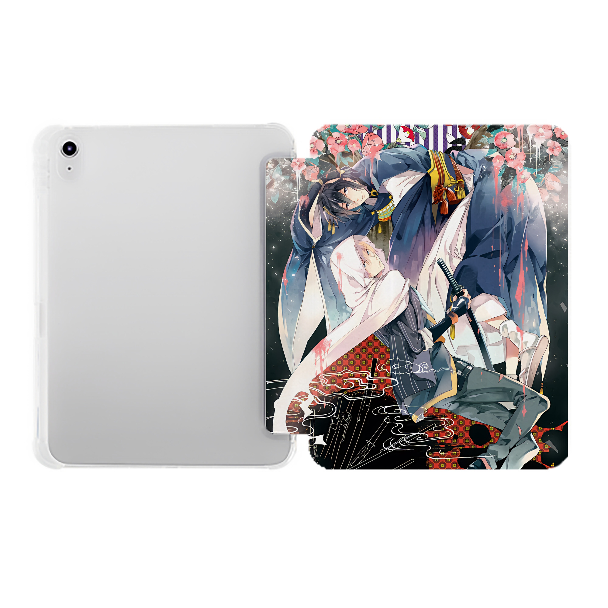 （画像用） 刀剣乱舞 Touken Ranbu IPad ケース ペン収納付き 三つ折りスタンド PUレザー×シリコン 対応機種9.5/10.5/10.9インチ